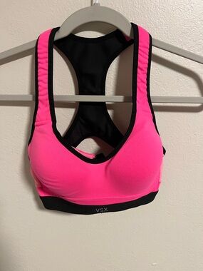 Victoria's Secret  VSX Sports Bra-Neon Pink/Black 32B